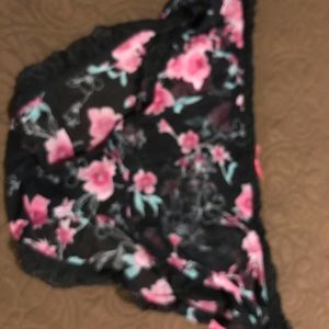 Black floral hipster panty